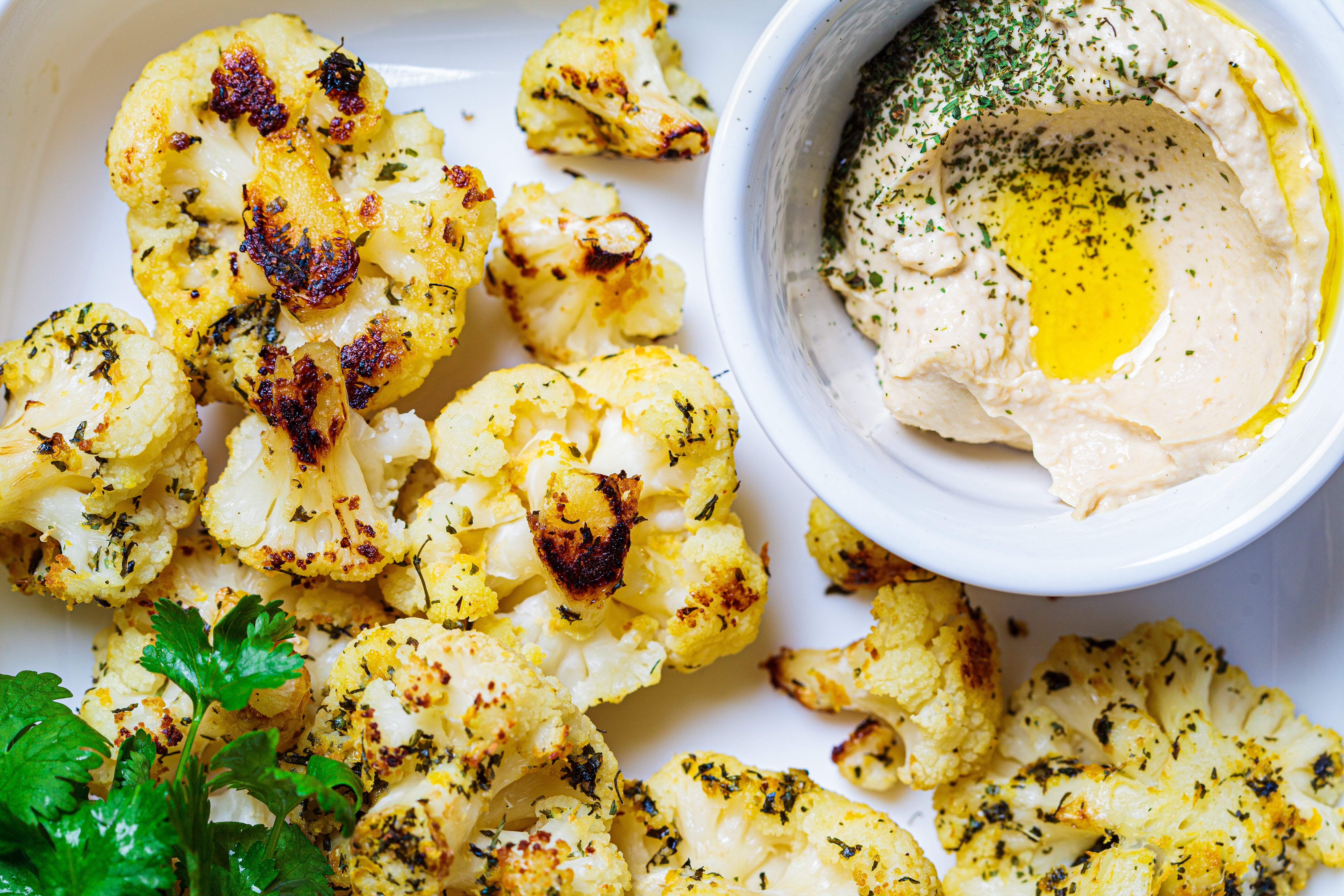 Roasted Cauliflower Steaks with Za’atar & Tahini Drizzle
